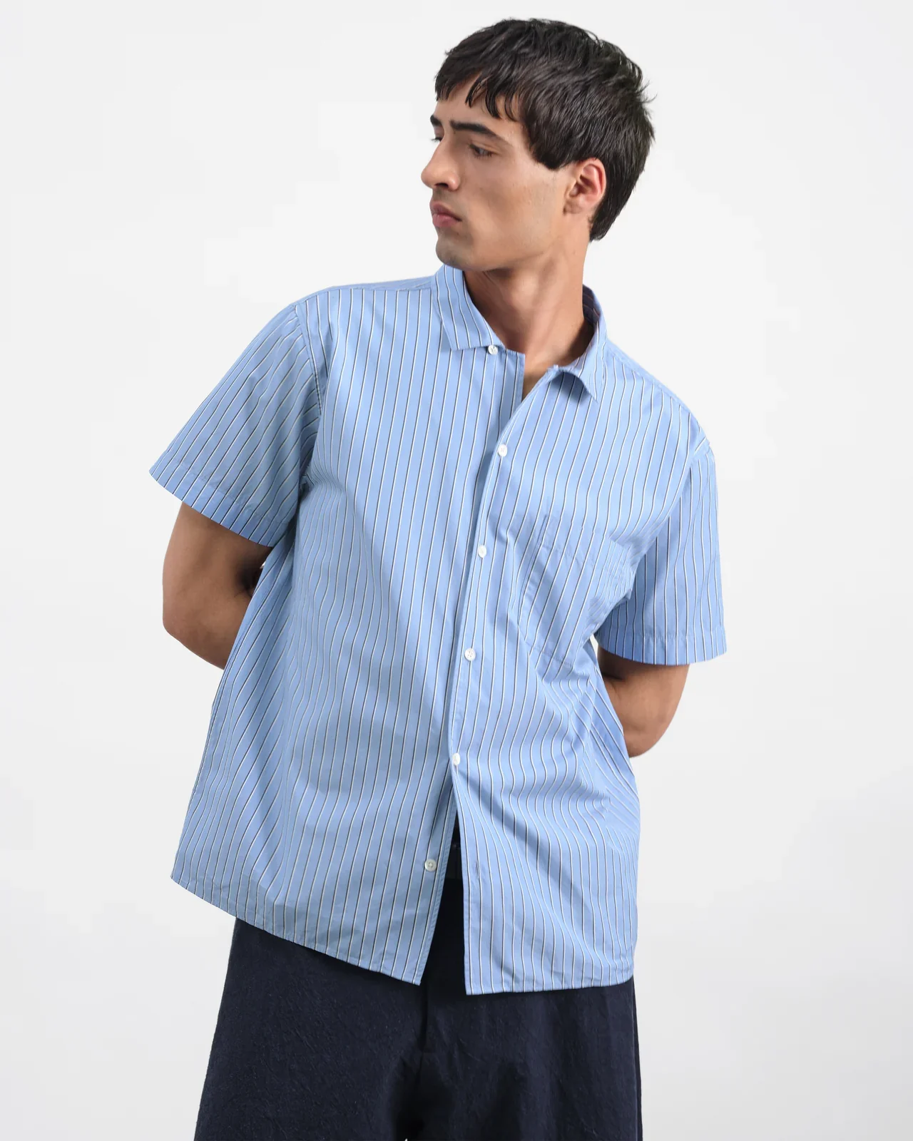 Malick Office Stripe Shirt (Blue Multi)