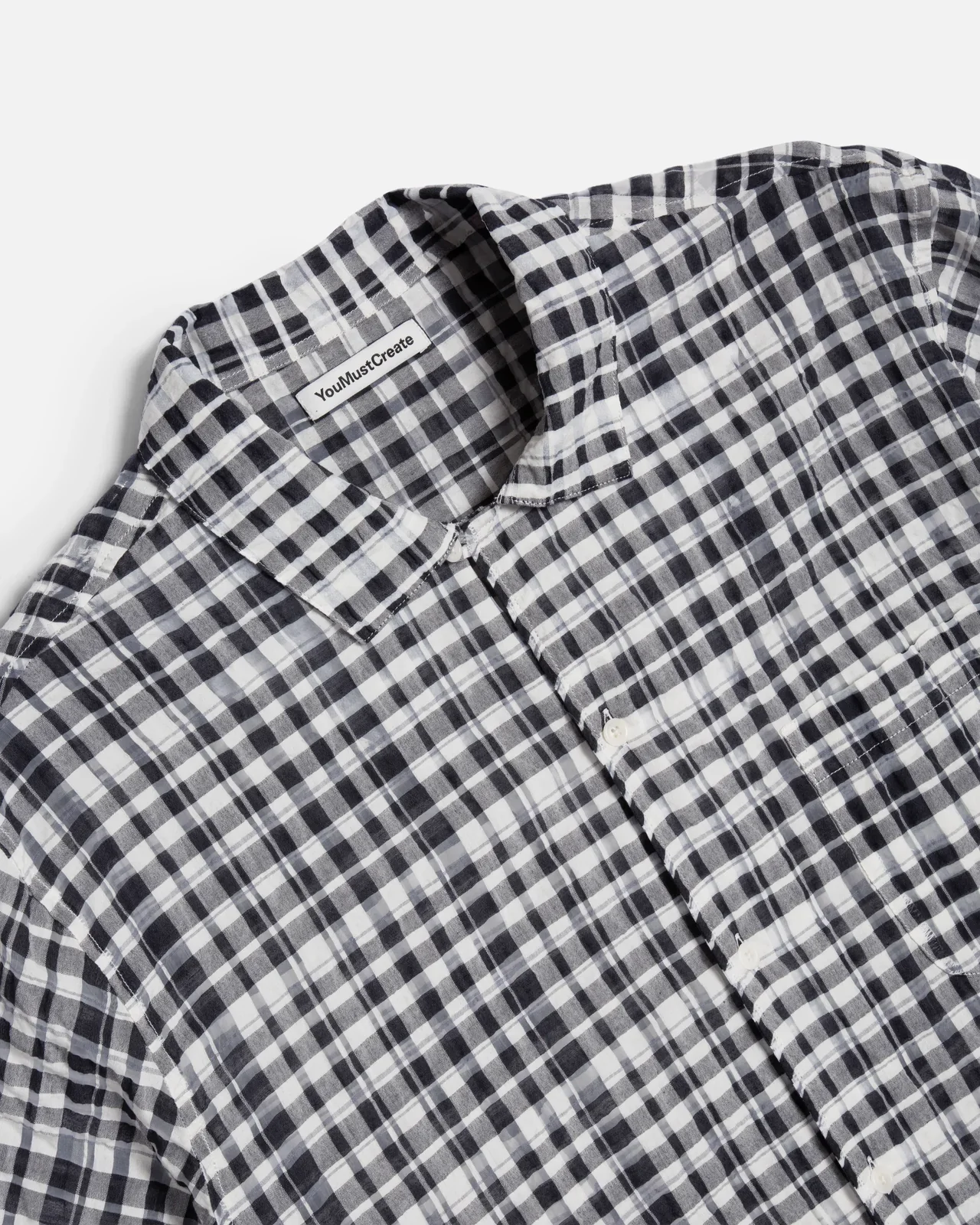 Malick Translucent Check Shirt (Charcoal + Off White) - Image 5