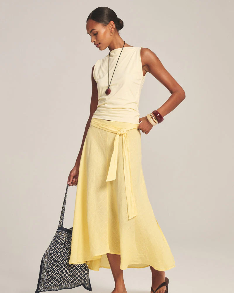 Malina Woven Linen Skirt