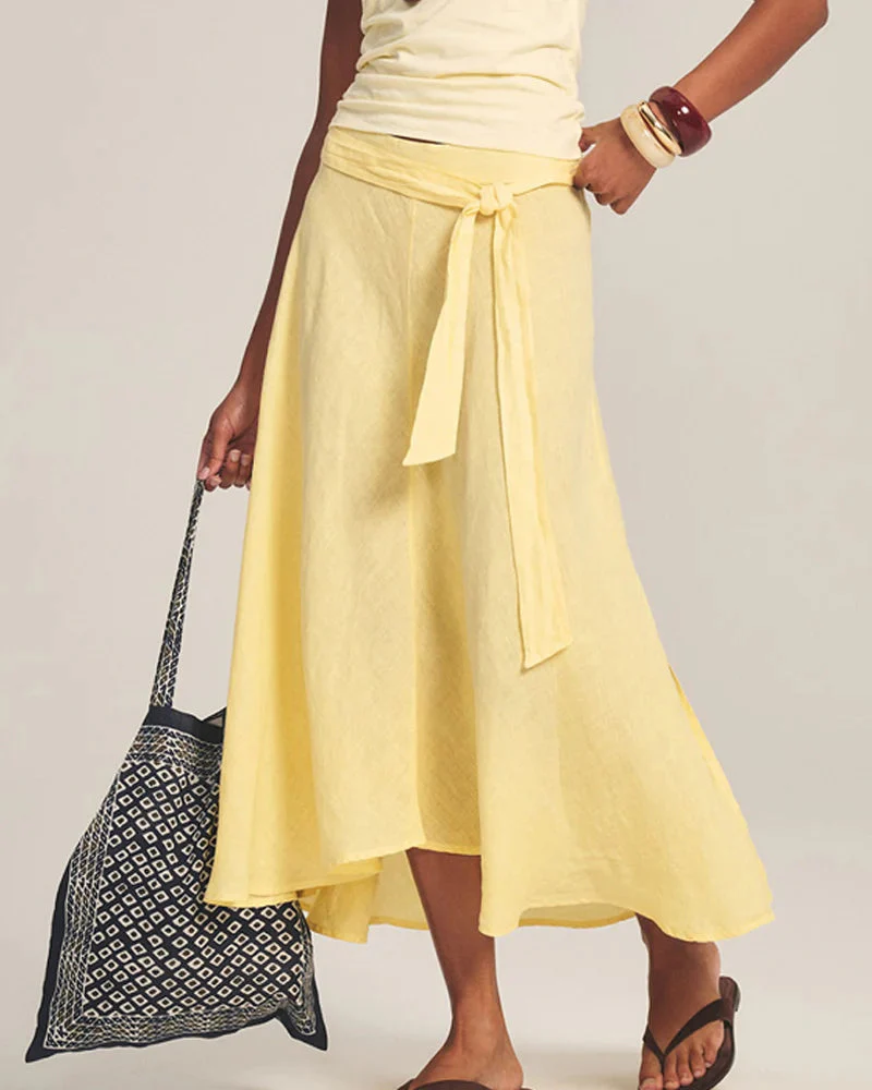 Malina Woven Linen Skirt - Image 2