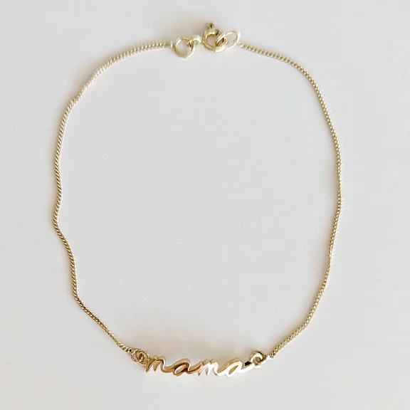 Mama Script Bracelet (10K Gold)