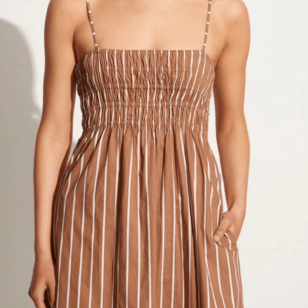 Marieka Midi Dress (Adia Stripe Hazelnut) - Image 3