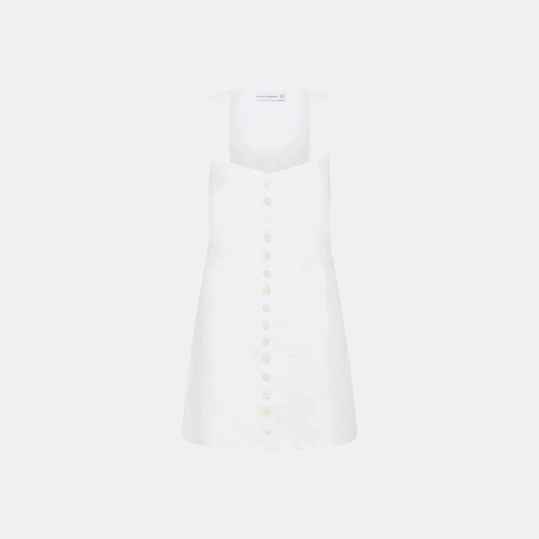 Marinia Mini Dress (White) - Image 3