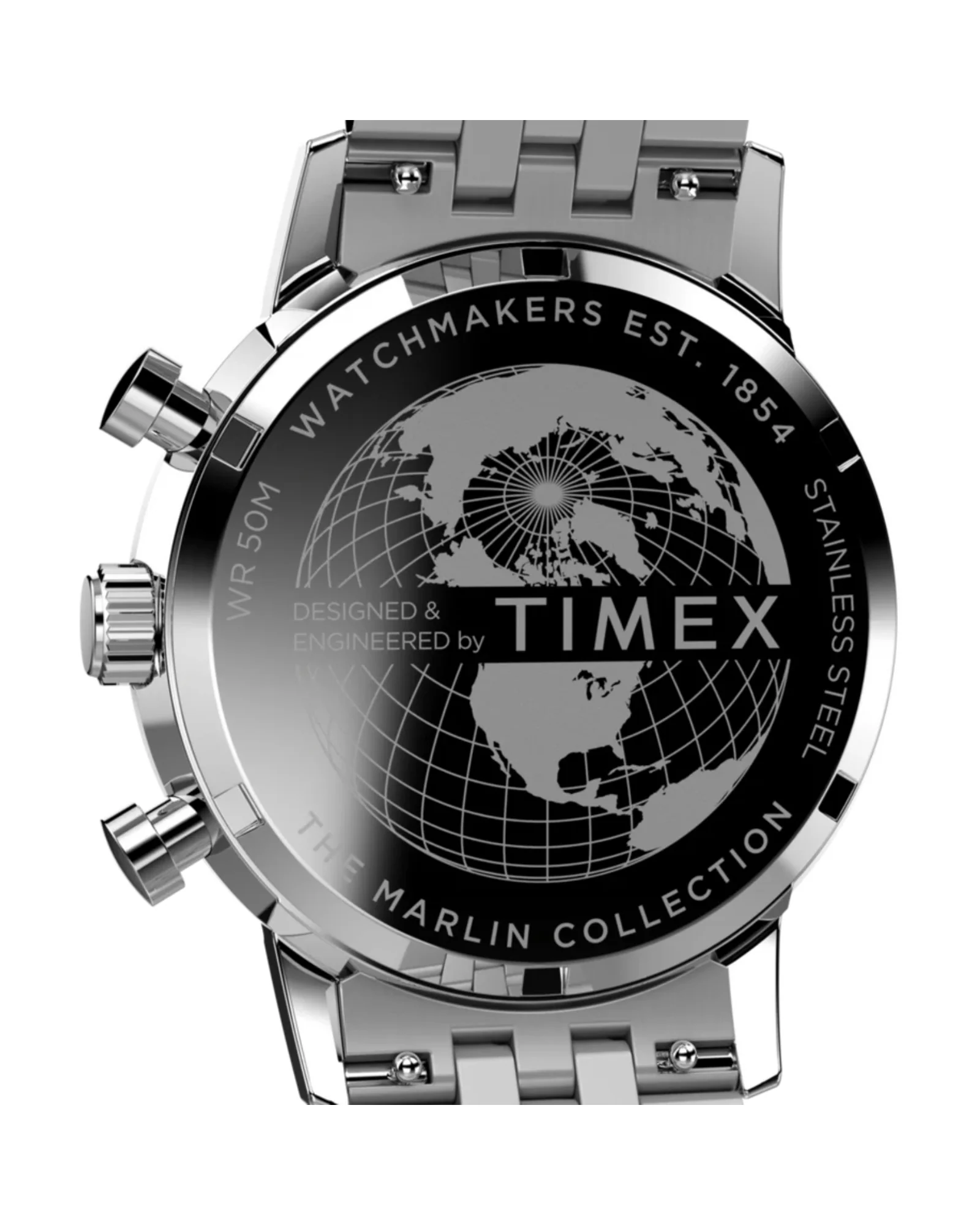 Marlin Chronograph 40mm Stainless Steel Watch (Silver-Tone) - Image 4