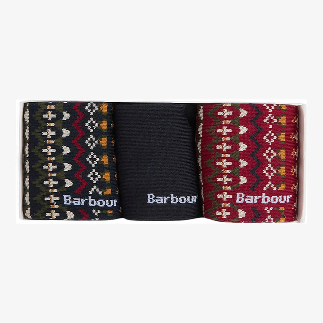 Marlow Fair Isle Sock Gift Set (Olive)
