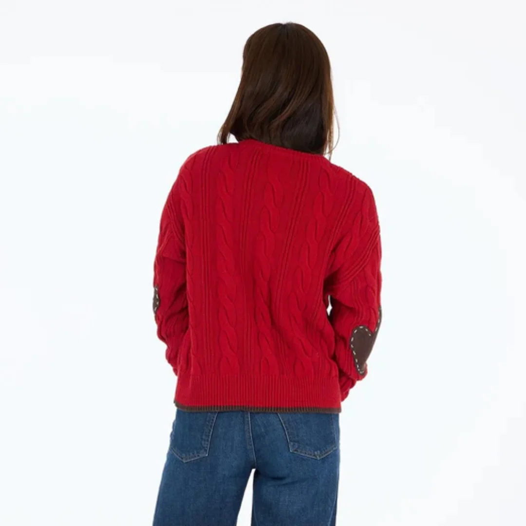 Maxwork Cable Sweater (Cherri Red) - Image 2