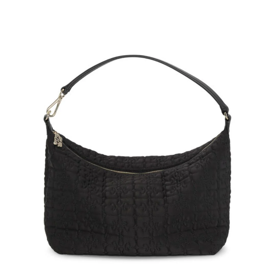Medium Butterfly Pouch Satin Bag (Black) - Image 2