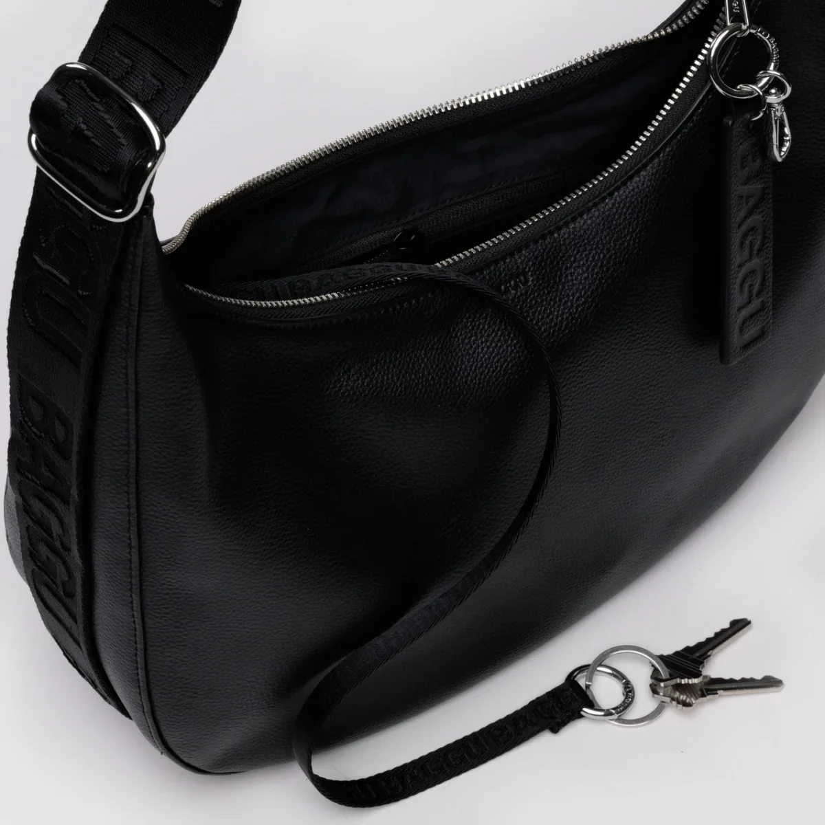 Medium Recycled Leather Crescent Bag - Image 6