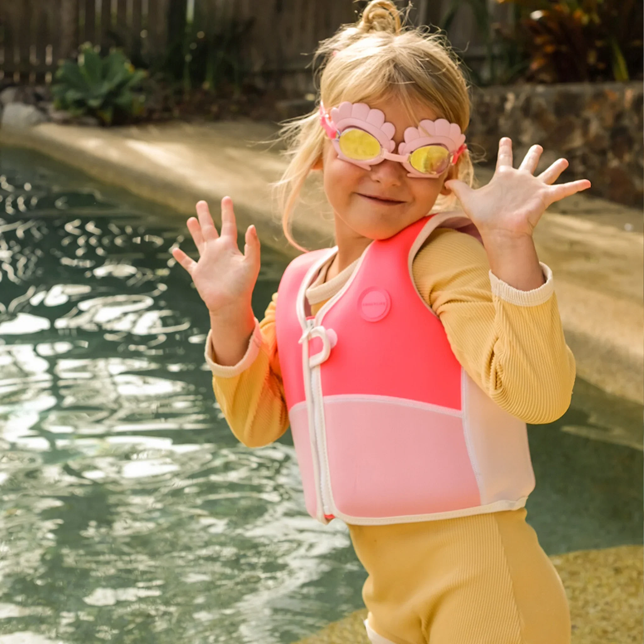 Melody Mermaid Swim Goggles (Neon Strawberry) - Image 4