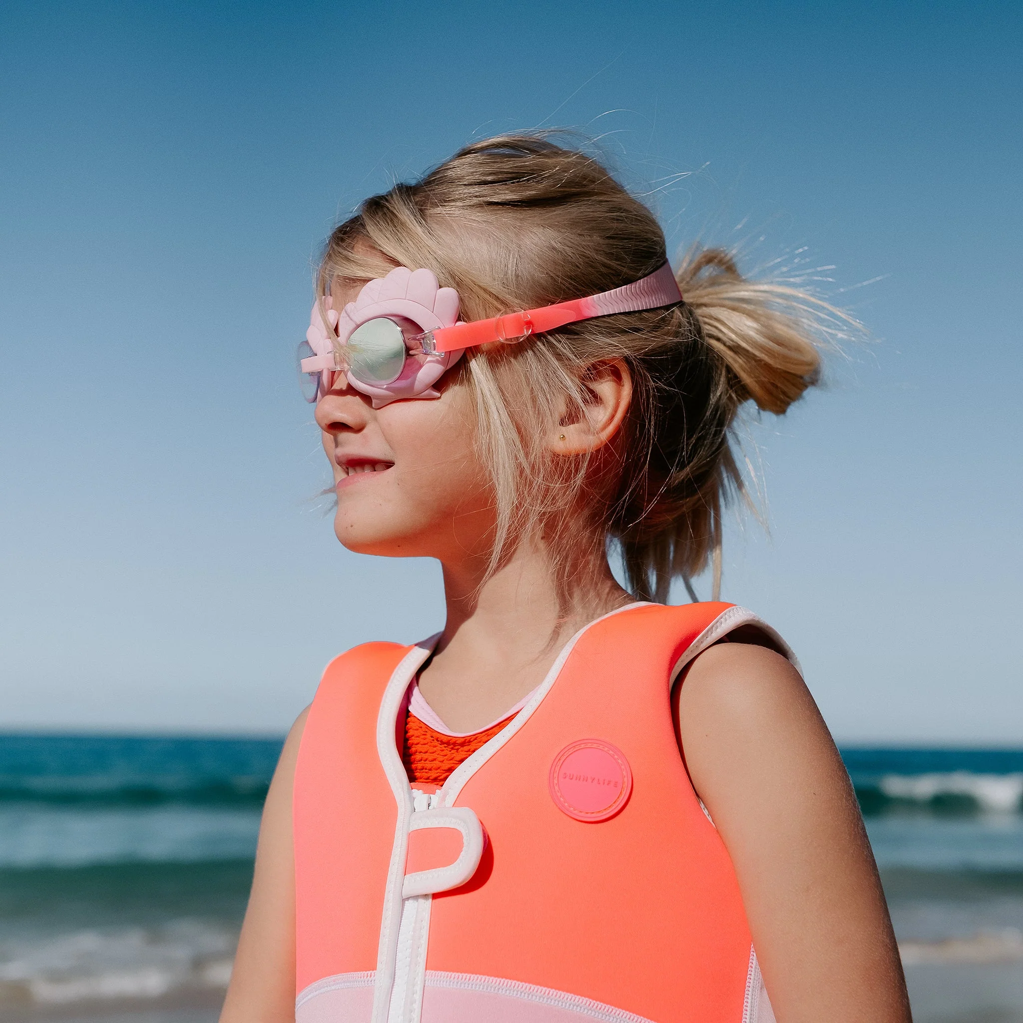 Melody Mermaid Swim Goggles (Neon Strawberry) - Image 5