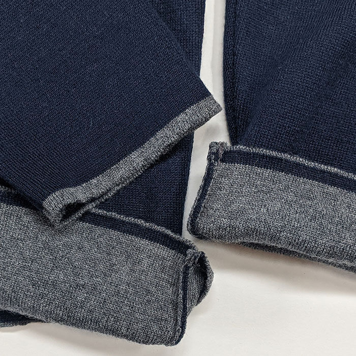 Merino Wool 1/4 Zip Sweater (Navy) - Image 3