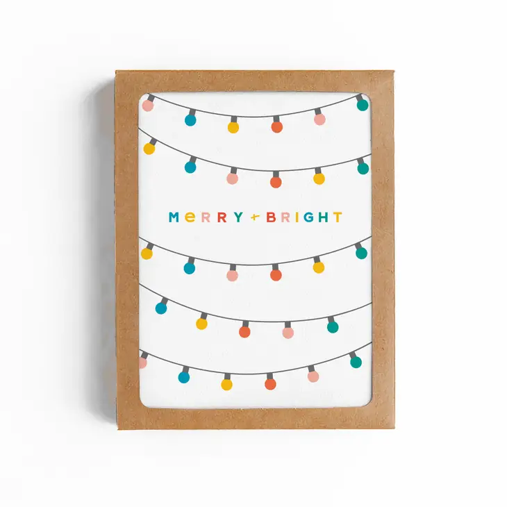 Merry and Bright Holiday String Lights Card (Boxed Set of 6)