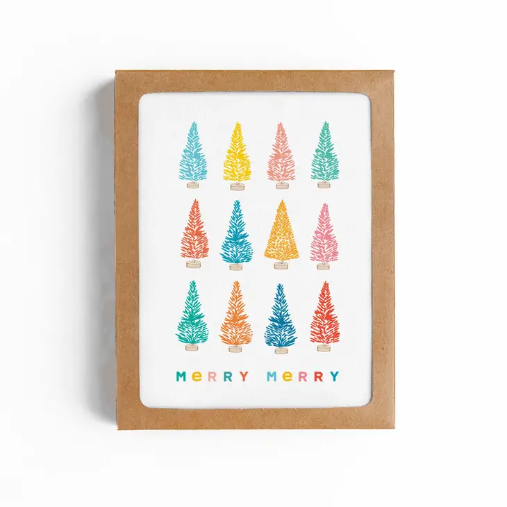 Merry Merry Rainbow Trees Holiday Card (Boxed Set of 6)