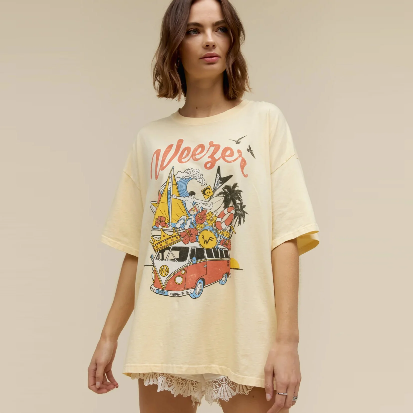 Weezer Collage Tee (Yellow Fizz )