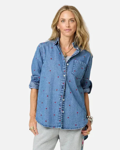 Mia Tiny Hearts Denim Shirt (True Denim)
