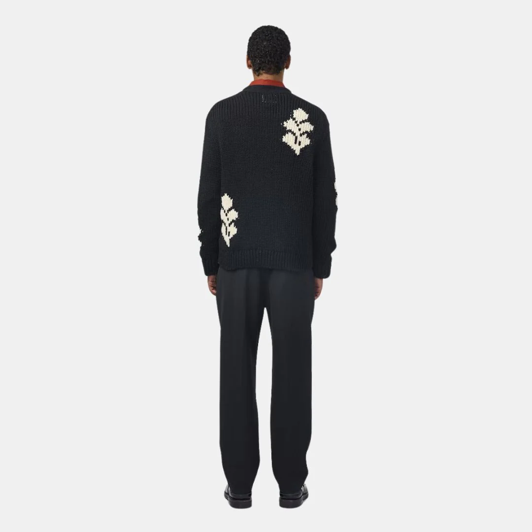Mika 6620 Intarsia Cardigan (Black) - Image 3
