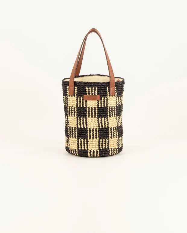 Mimi Tara Small Raffia Bag (Black Natural) - Image 4