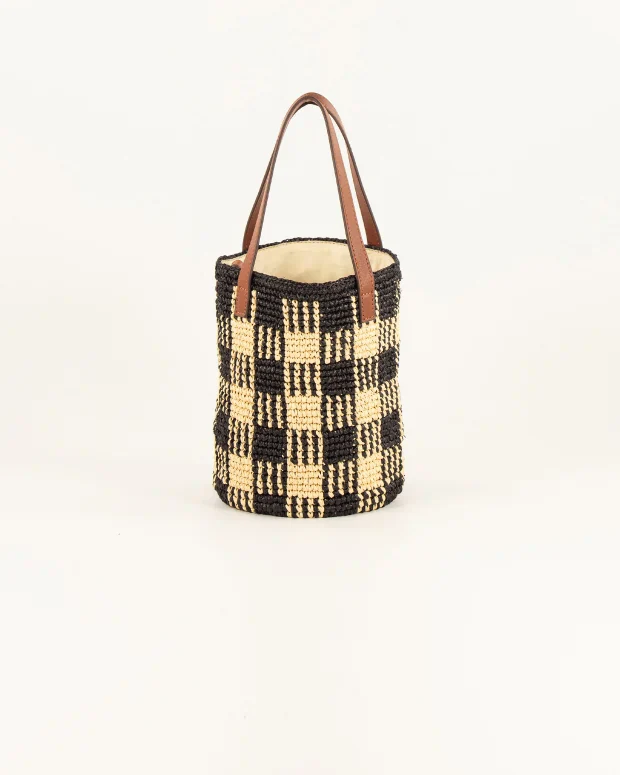 Mimi Tara Small Raffia Bag (Black Natural) - Image 5