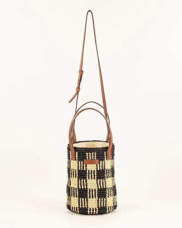 Mimi Tara Small Raffia Bag (Black Natural) - Image 6