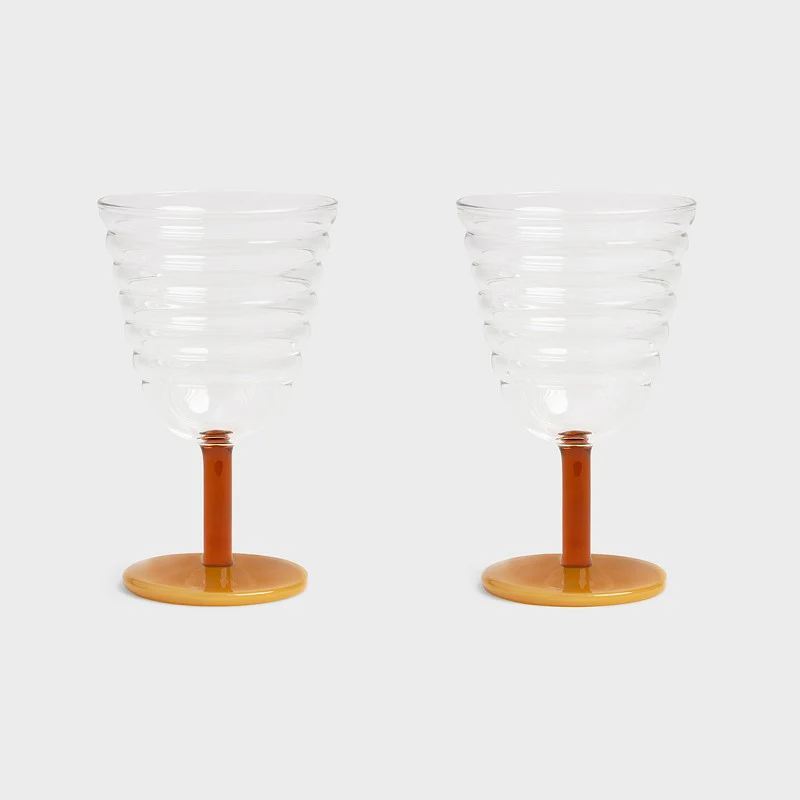 Mingle Goblet Glasses | Set of 2 (Amber)