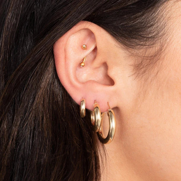 Mini Bold Hoops (Gold) - Image 2