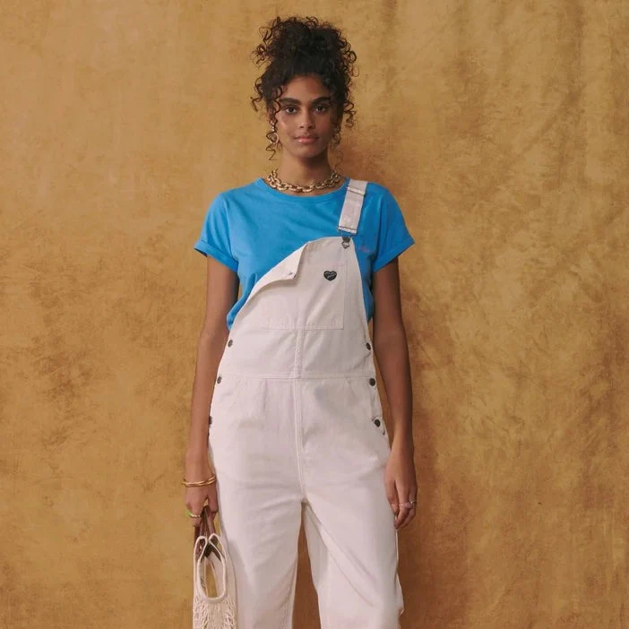 "Mini Patch MLB" Brady Denim Jumpsuit (Denim Off White) - Image 2