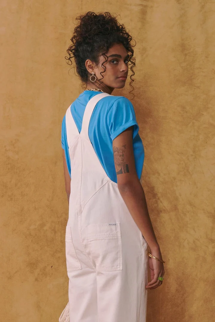 "Mini Patch MLB" Brady Denim Jumpsuit (Denim Off White) - Image 3