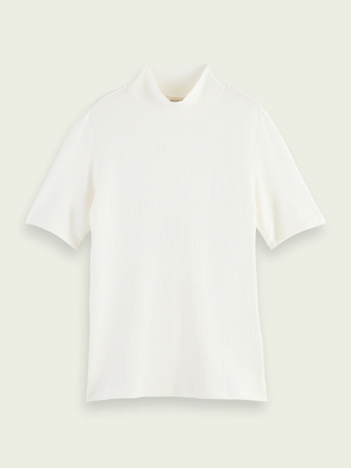 Mock Neck Ribbed Slim Fit Top (Aged White) - Image 4