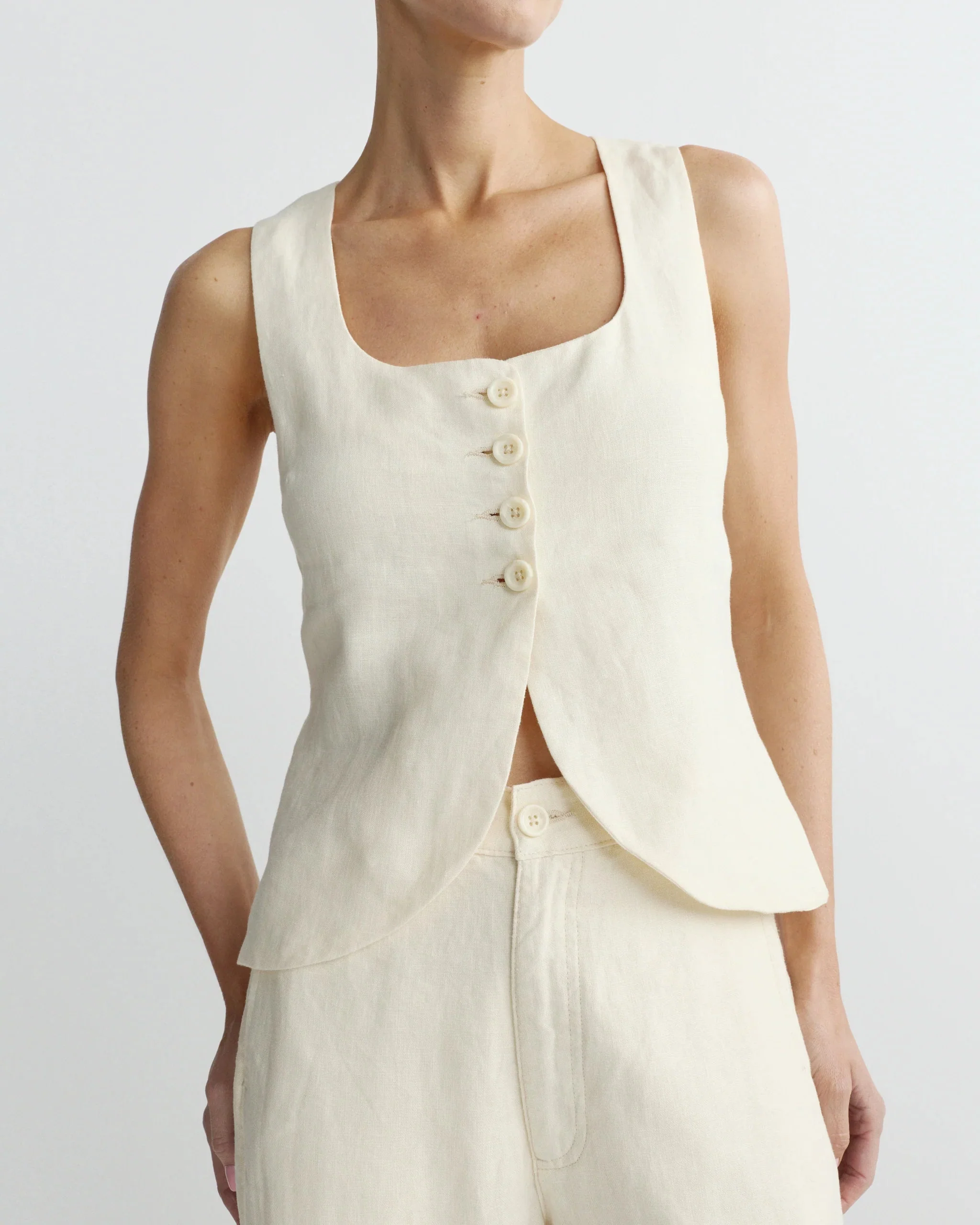 Mona Vest (Crema Linen) - Image 2