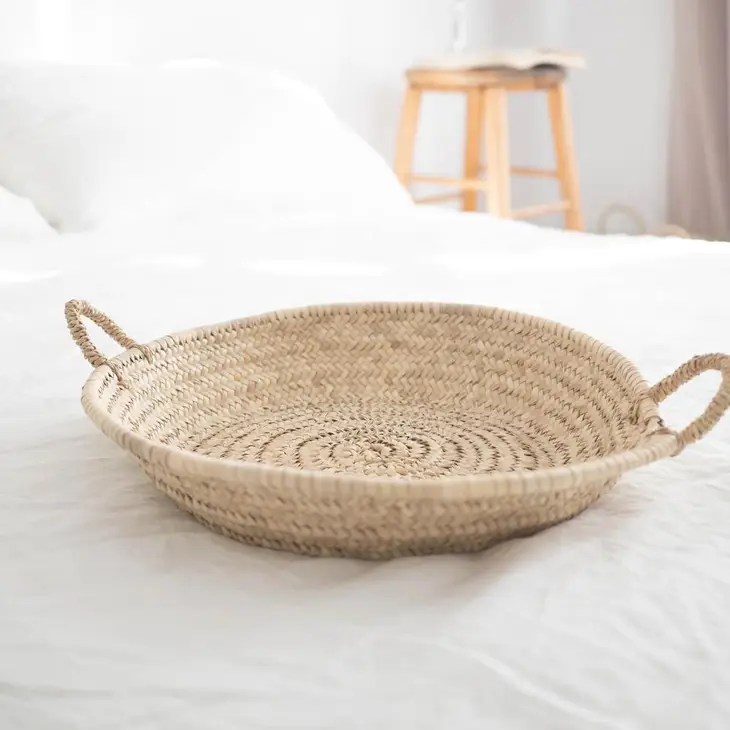 Moroccan Straw Woven Plate (Small) - Image 2