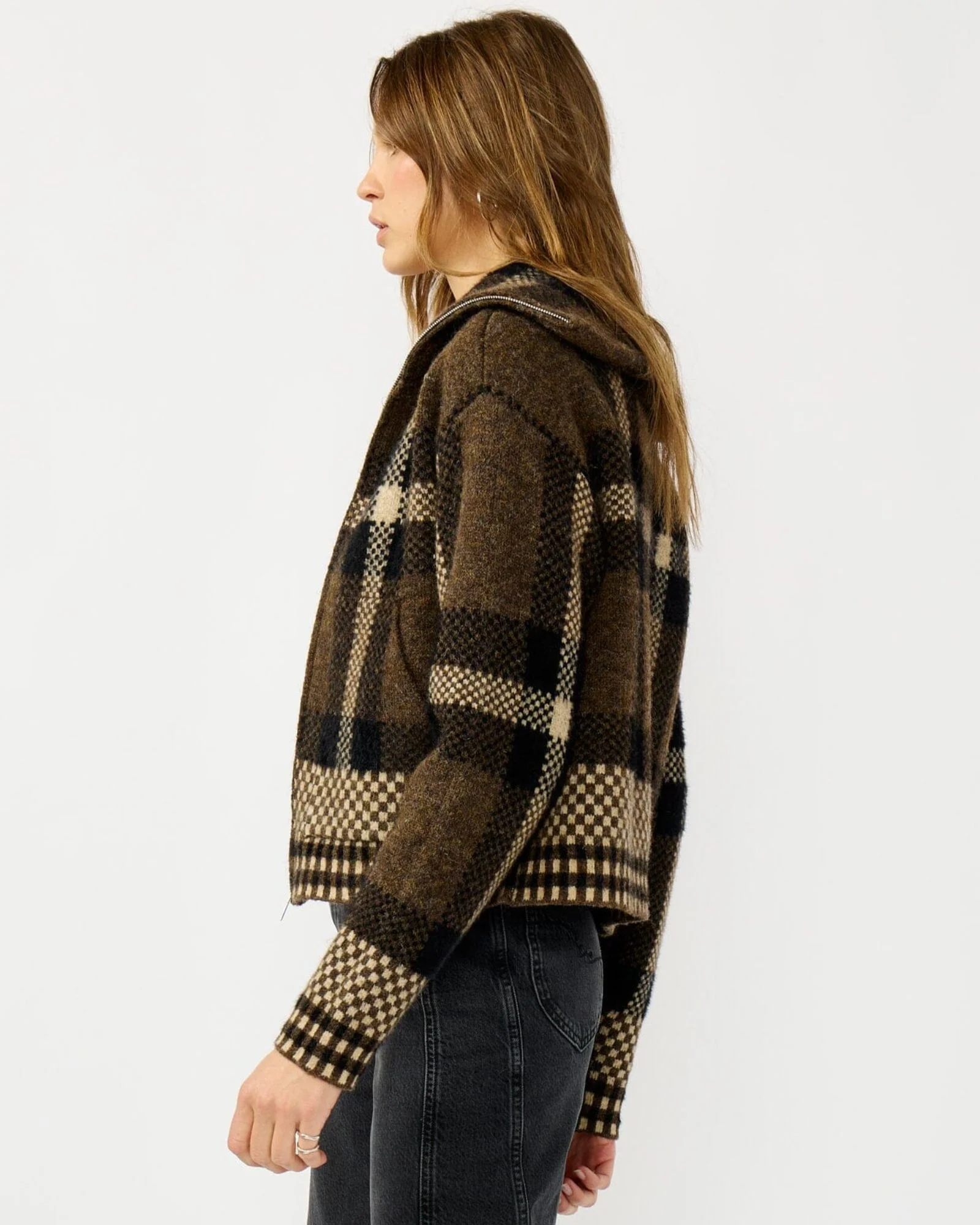 Mountain Lodge Plaid Jacket (Brown + Taupe) - Image 2