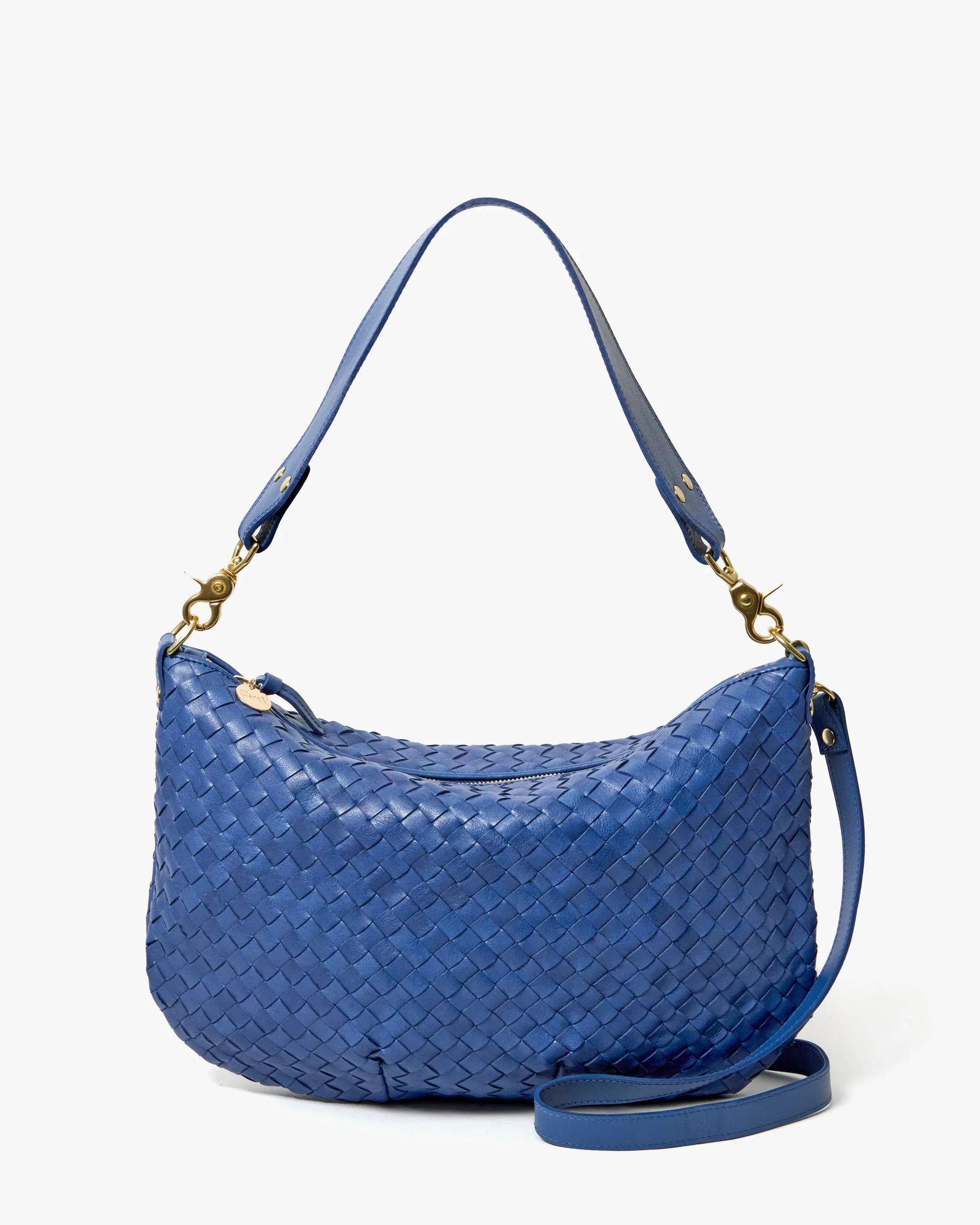 Moyen Messenger (Medium Woven Diagonal French Blue)