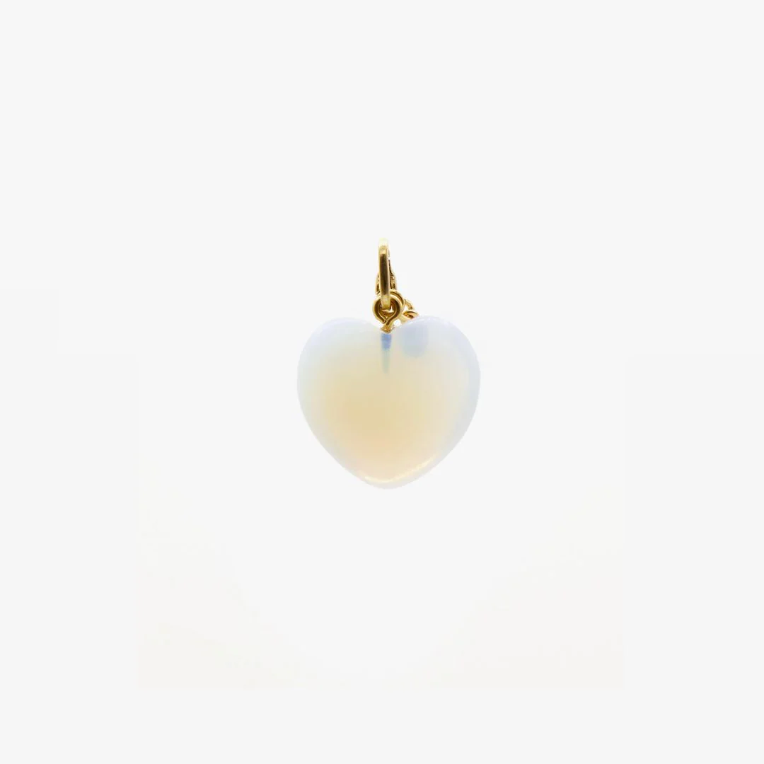 Mylar Stone Heart Charm (Vintage Gold + Opal)