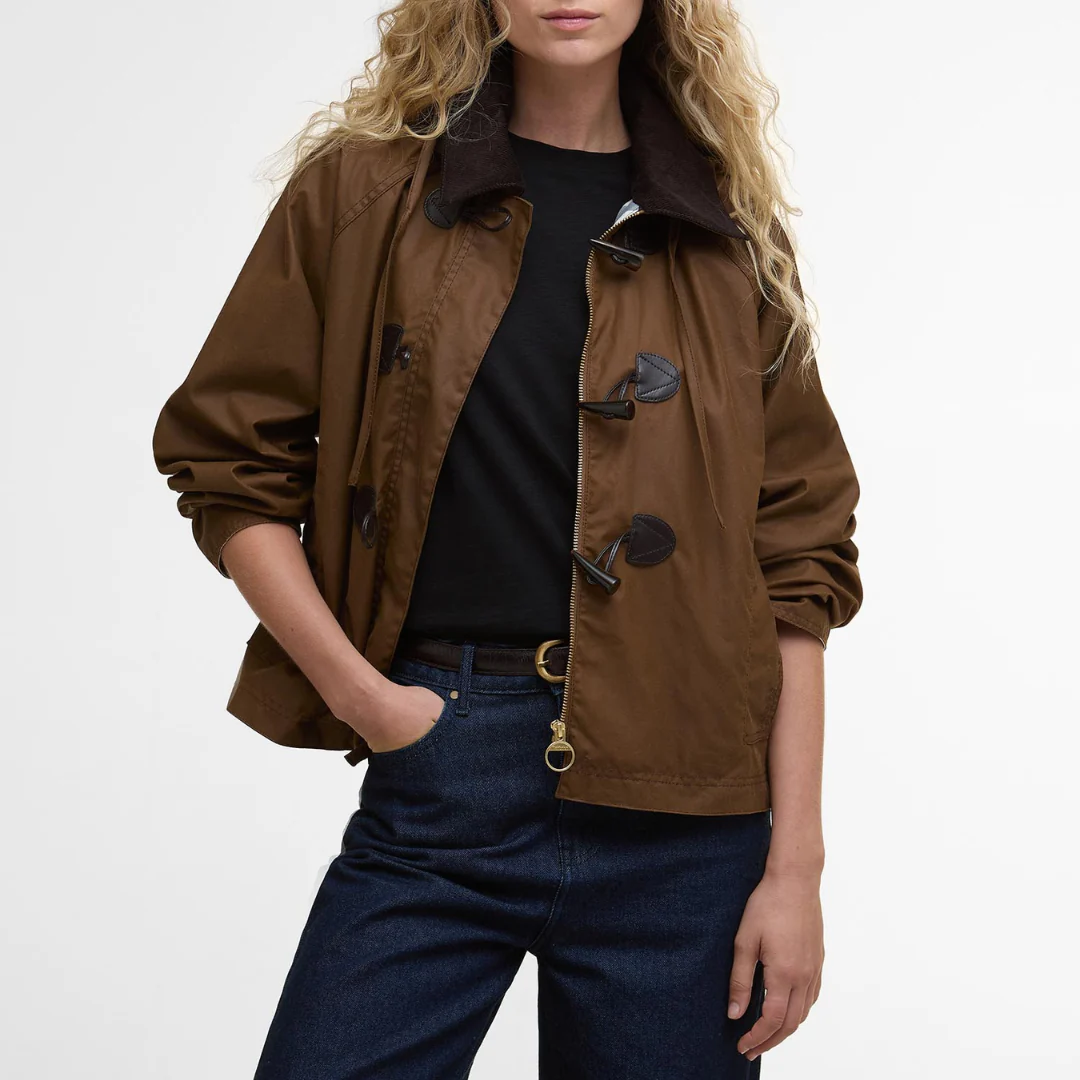 Myra Waxed Duffle Coat (Bark + Hessian Tartan) - Image 2