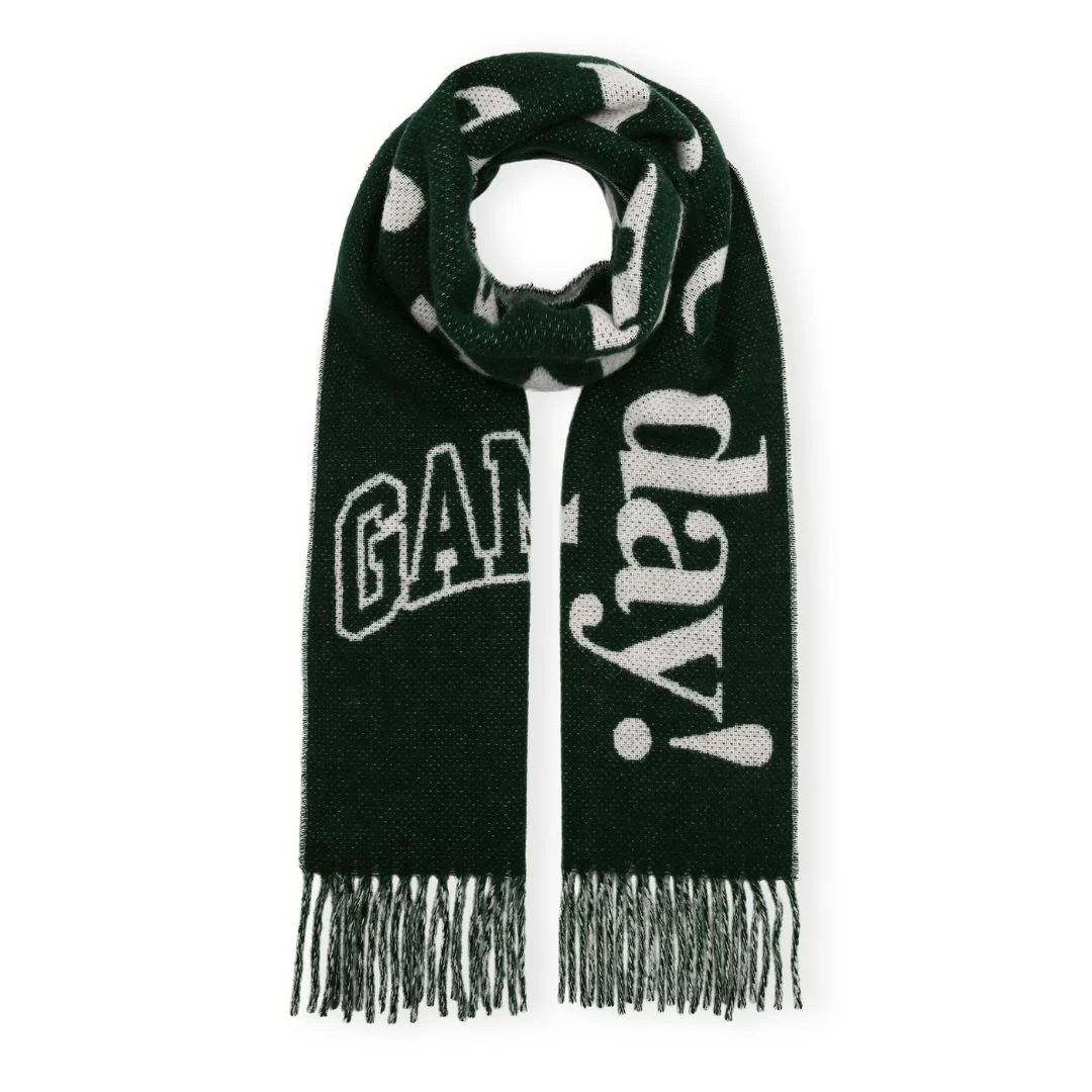 Narrow Fringed Wool Scarf - Image 2