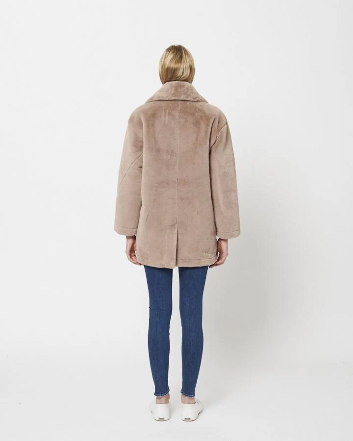Natalia Faux Fur Jacket (Dusty Rose) - Image 3