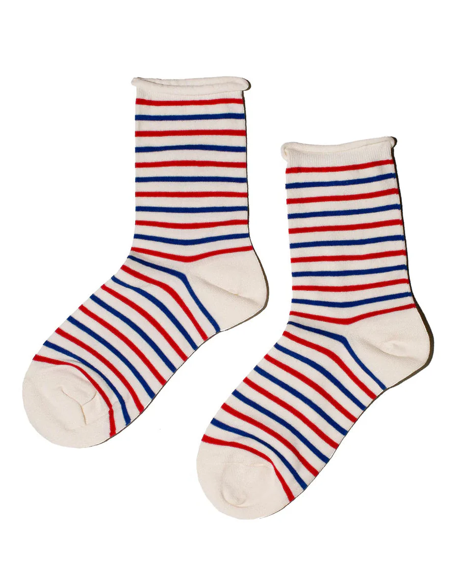 Nautical Stripe Crew Socks - Image 3