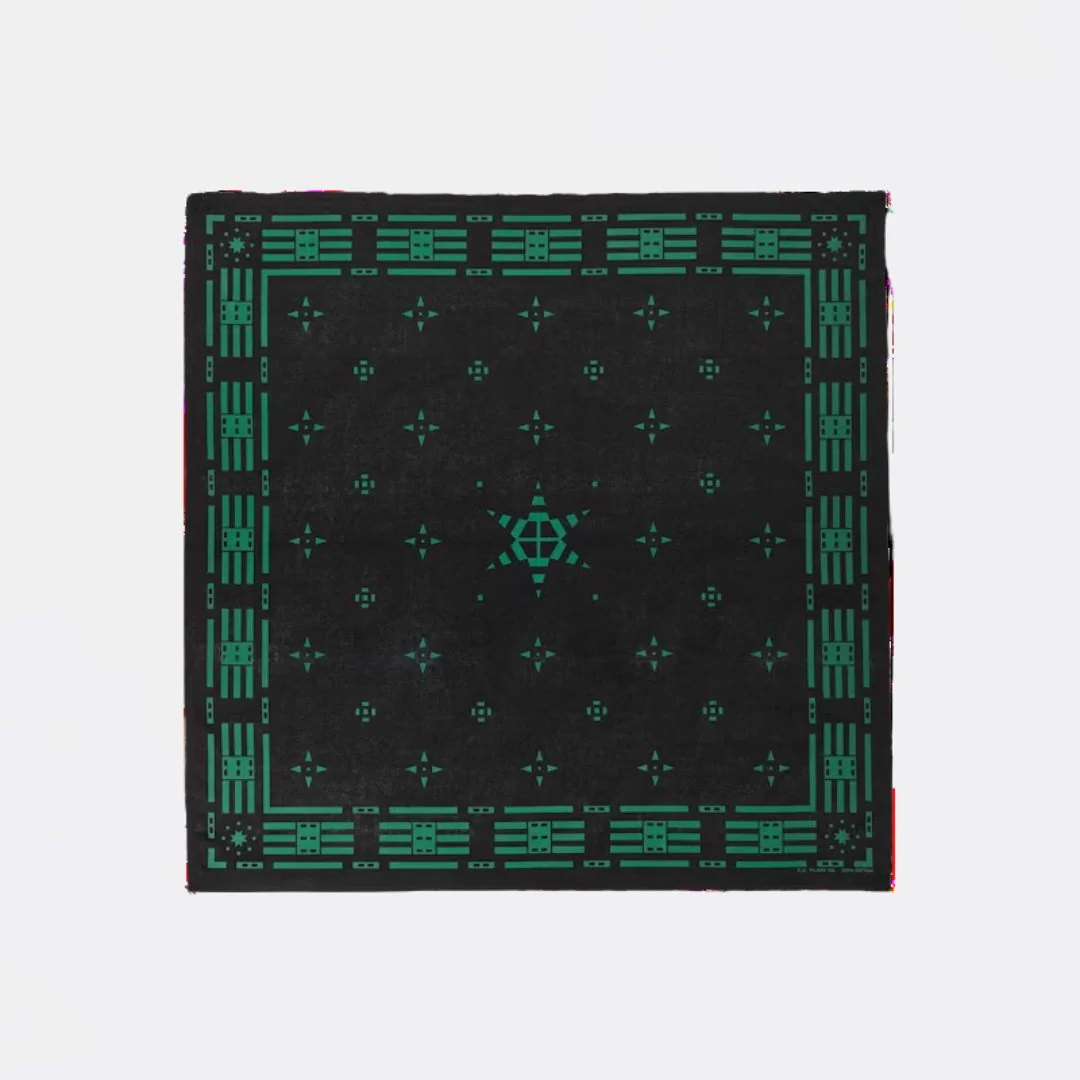Navigator Bandana (Black + Teal Stars)