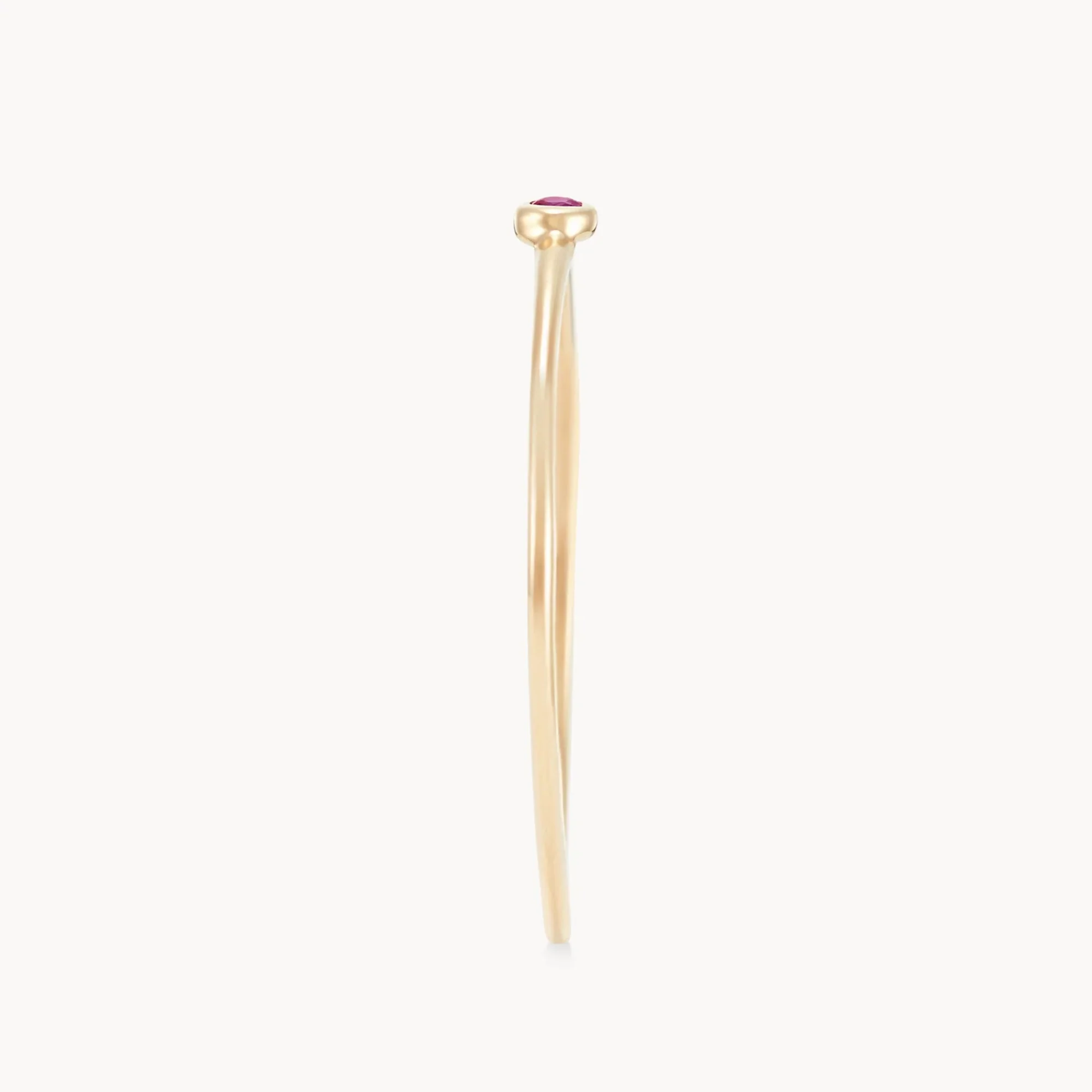 New Bezel Set Serendipity Ruby Stacking Ring (10k Yellow Gold) - Image 4