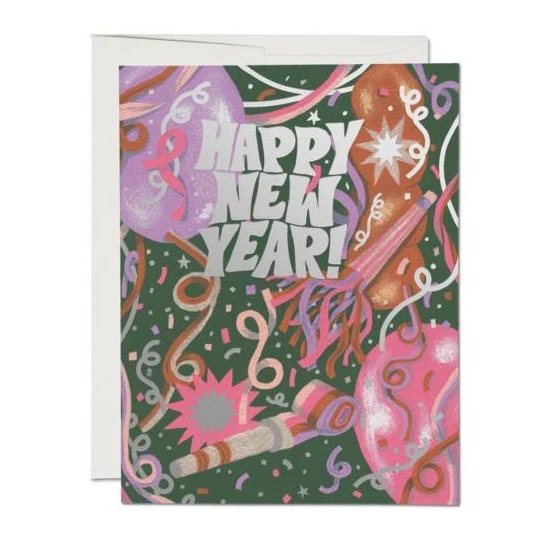 New Years Noise Foil Holiday Card