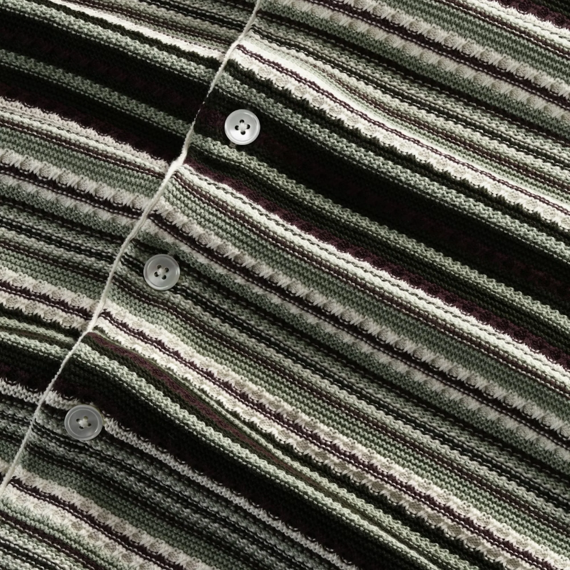 Nolan 6686 Textured Polo Cardigan (Green Stripe) - Image 3