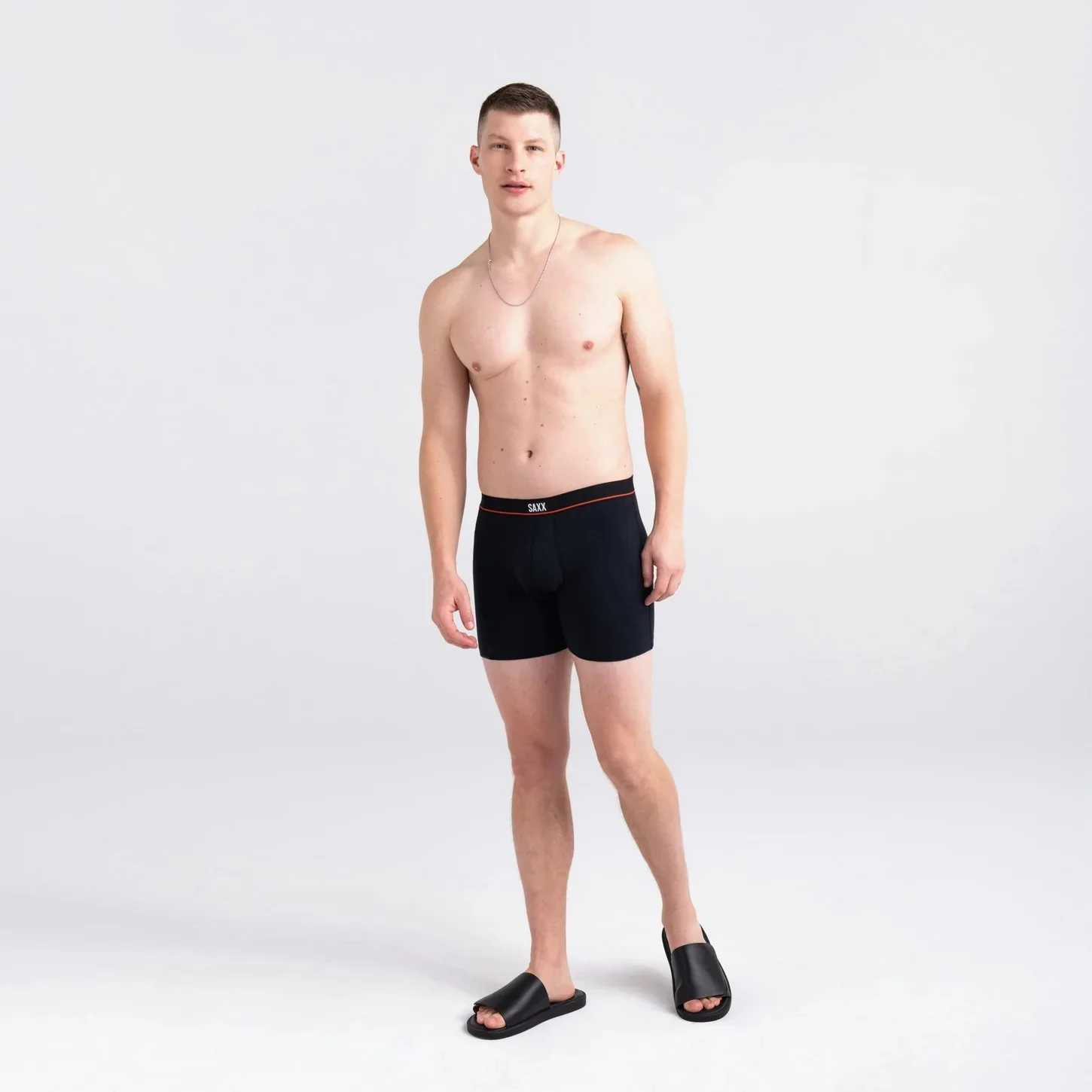 Non-Stop Stretch Cotton Boxer Brief (Black) - Image 3