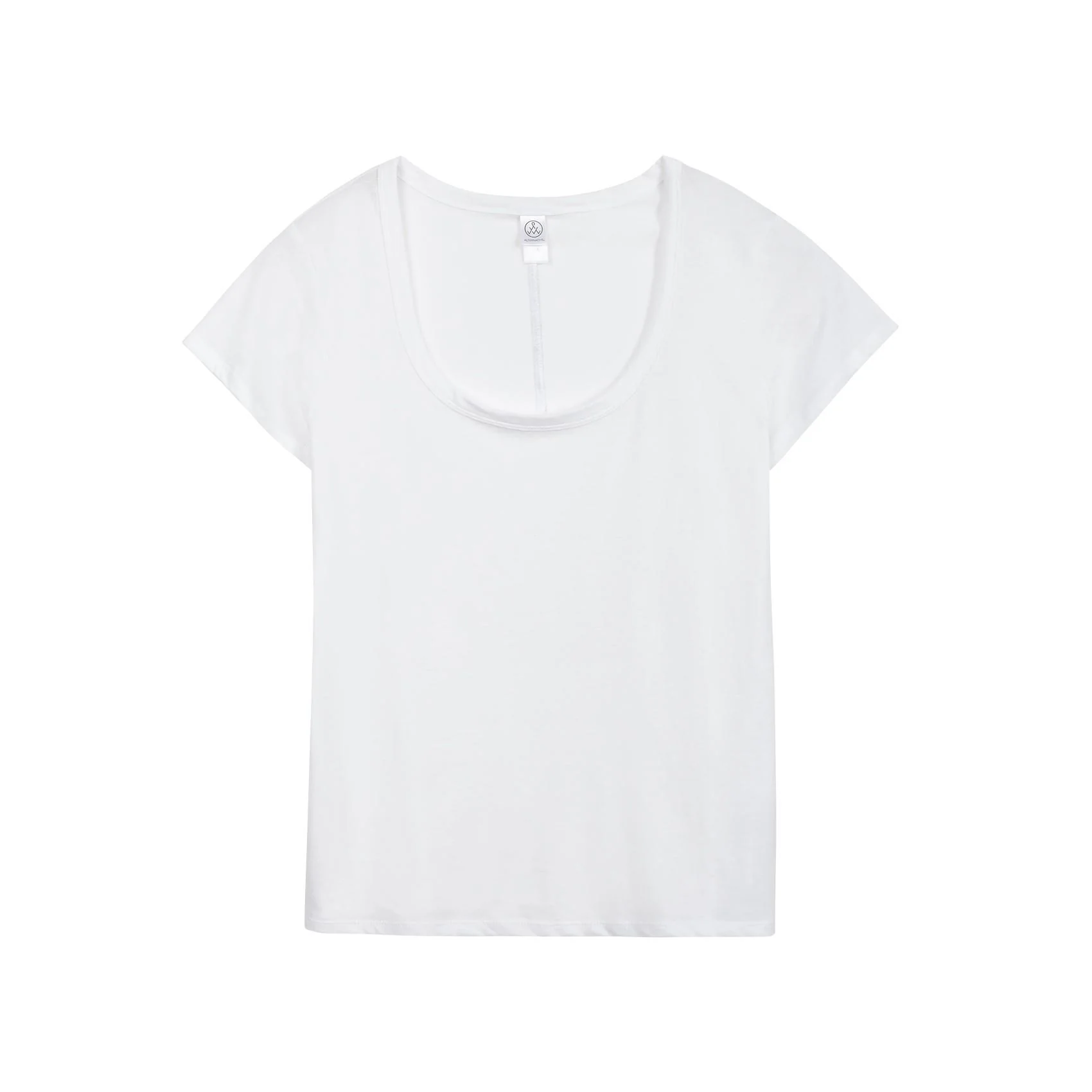 Organic Cotton Scoop T-Shirt (White) - Image 2