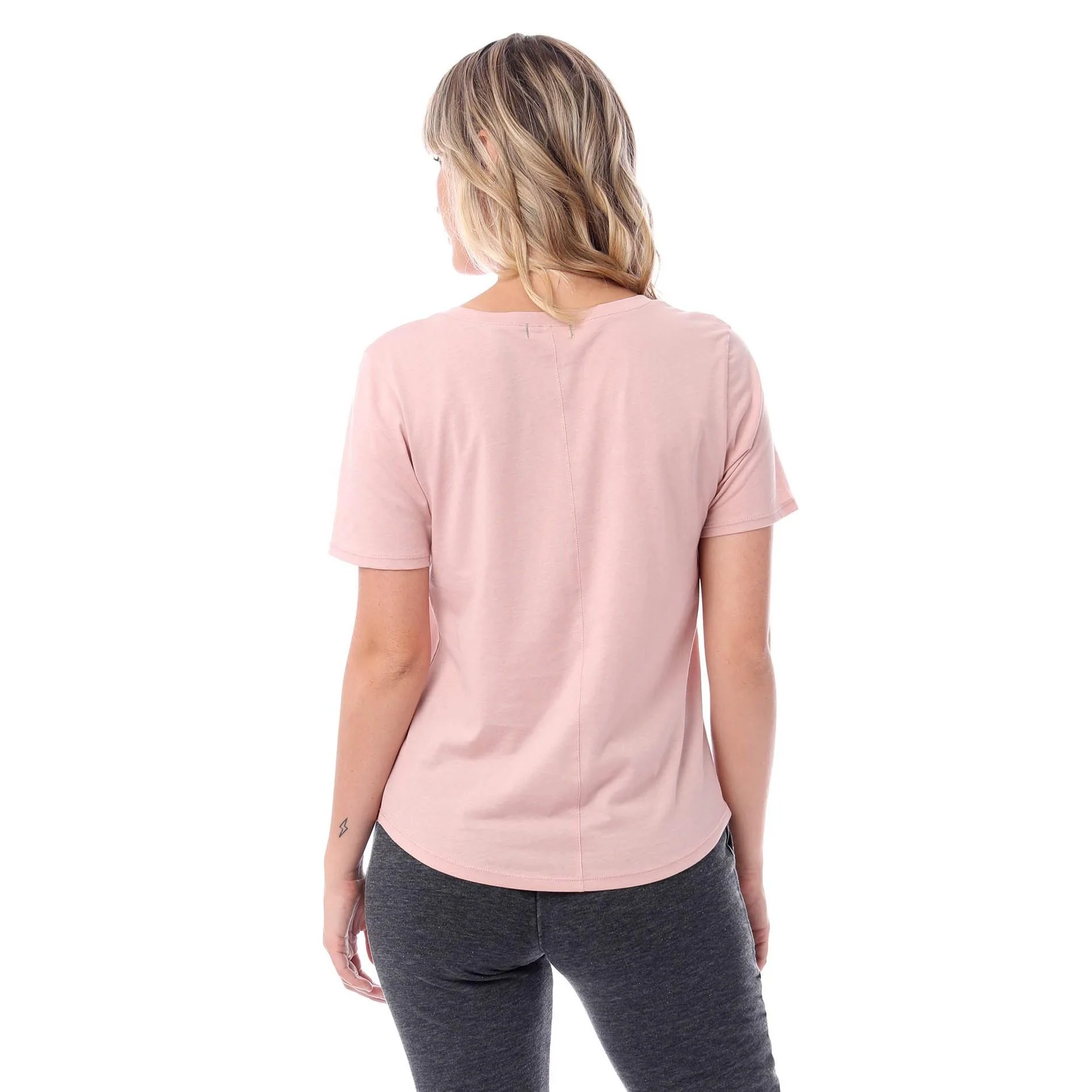 Organic Cotton V-Neck T-Shirt (Rose) - Image 3