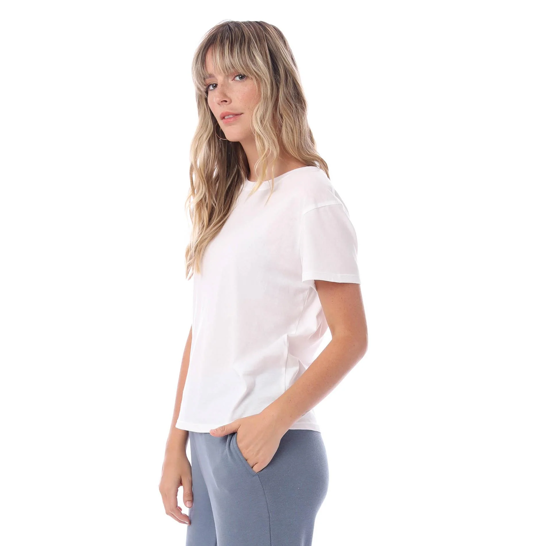 Organic Modern Crew T-Shirt (Earth White) - Image 2