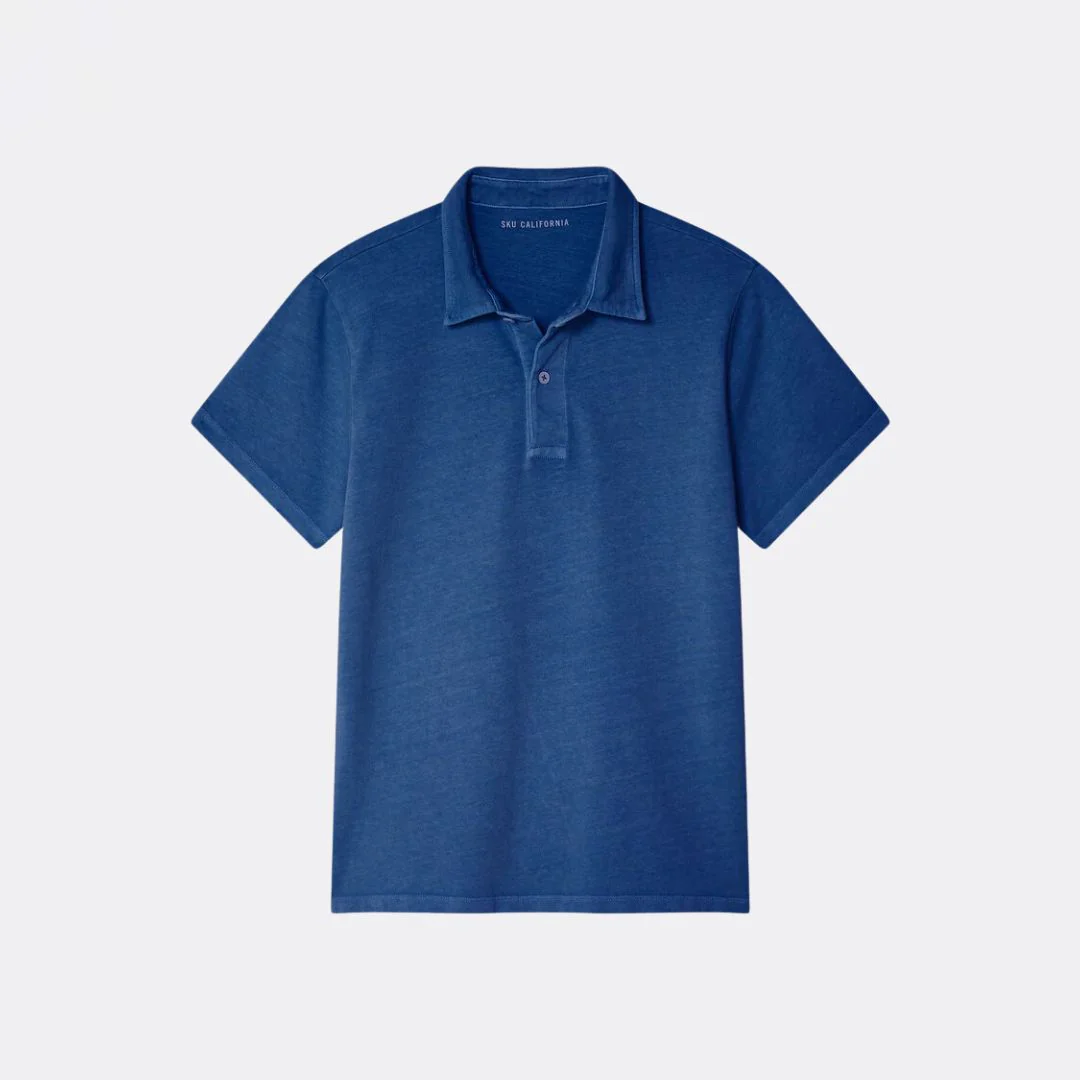 Organic Recycled Jersey Polo (Union Blue)