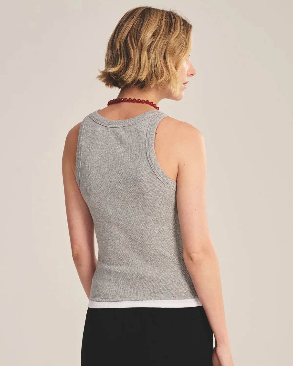 Orion Tank Top (Heather Grey + White) - Image 2