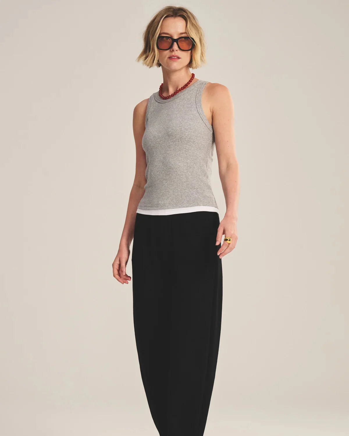 Orion Tank Top (Heather Grey + White) - Image 3