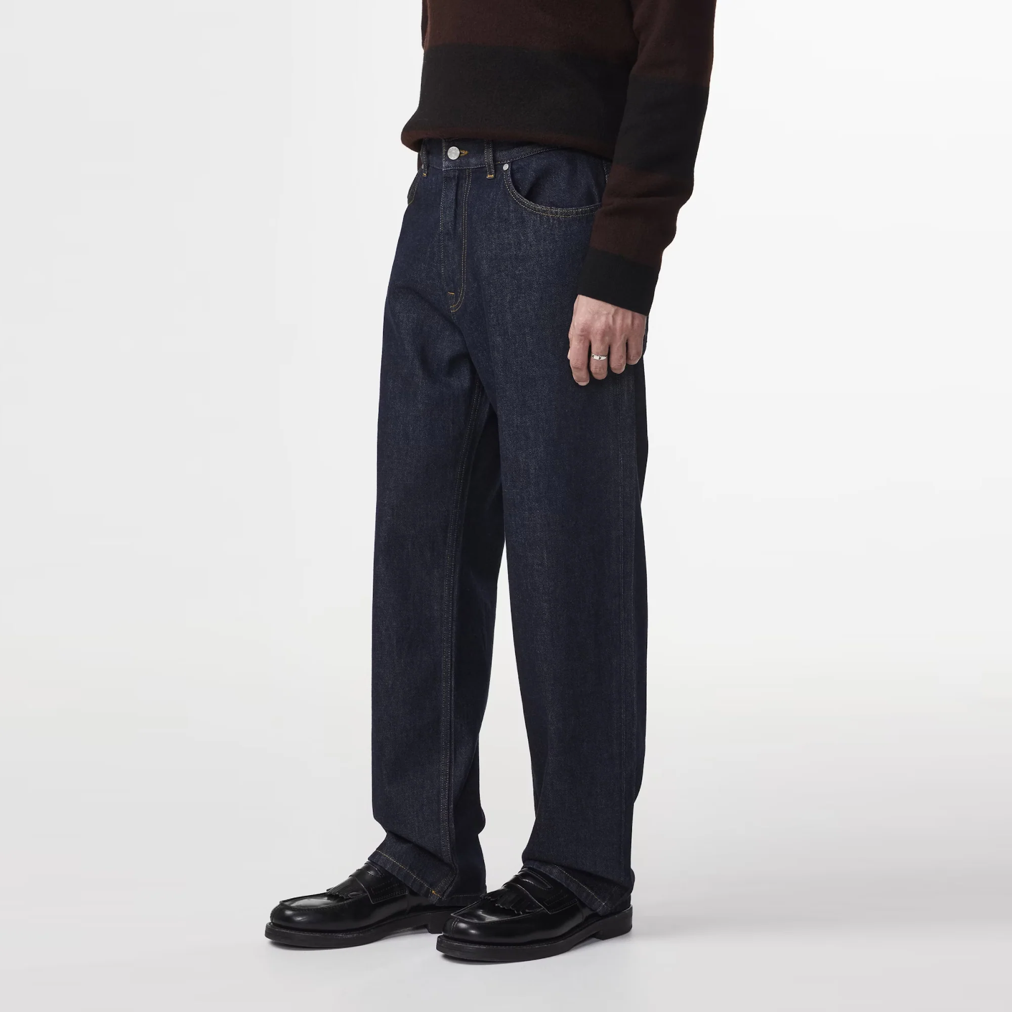 Otis 1843 Straight Leg Relaxed Fit Jeans (Raw Indigo) - Image 4