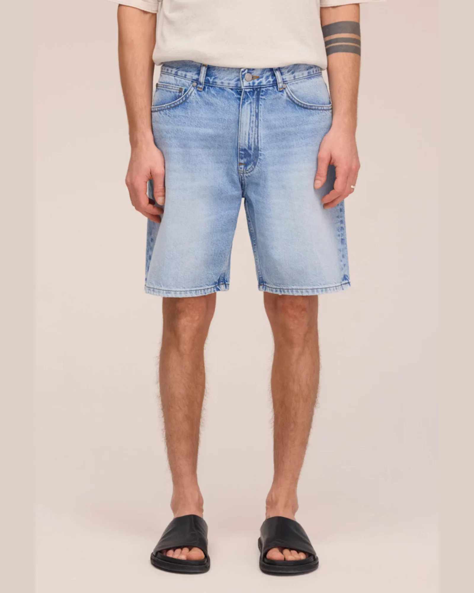 Otis 1882 Heavy Organic Cotton Shorts (Light Blue Washed) - Image 4